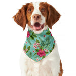 Hibiscus Plumeria Flowers Pattern Print Dog Bandana