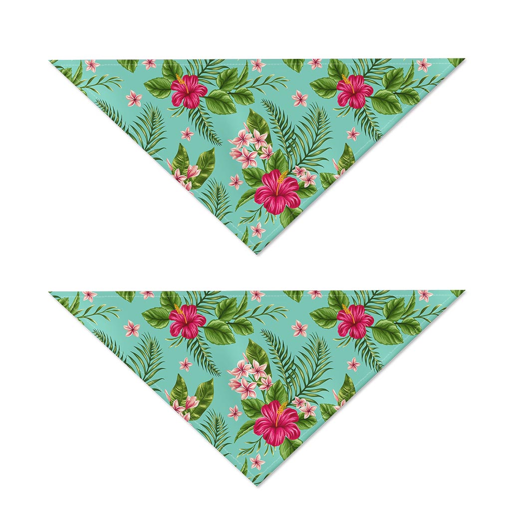 Hibiscus Plumeria Flowers Pattern Print Dog Bandana