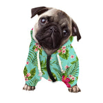 Hibiscus Plumeria Flowers Pattern Print Dog Zip Up Hoodie