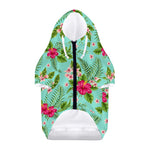 Hibiscus Plumeria Flowers Pattern Print Dog Zip Up Hoodie