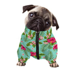Hibiscus Plumeria Flowers Pattern Print Dog Zip Up Jacket
