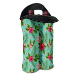 Hibiscus Plumeria Flowers Pattern Print Double Neoprene Wine Tote