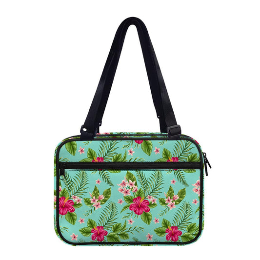 Hibiscus Plumeria Flowers Pattern Print Double Strap Bible Bag