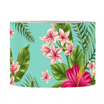 Hibiscus Plumeria Flowers Pattern Print Drum Lamp Shade