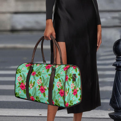 Hibiscus Plumeria Flowers Pattern Print Duffle Bag