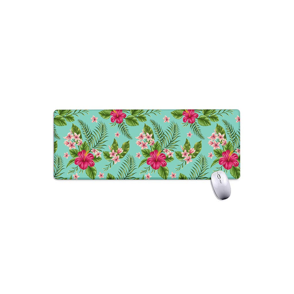 Hibiscus Plumeria Flowers Pattern Print Extended Mouse Pad