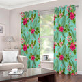 Hibiscus Plumeria Flowers Pattern Print Extra Wide Grommet Curtains