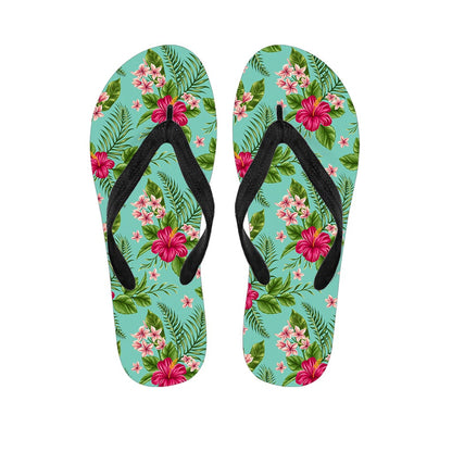 Hibiscus Plumeria Flowers Pattern Print Flip Flops