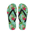 Hibiscus Plumeria Flowers Pattern Print Flip Flops