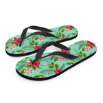 Hibiscus Plumeria Flowers Pattern Print Flip Flops