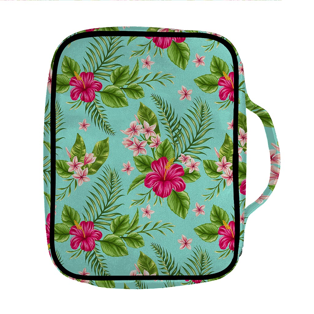 Hibiscus Plumeria Flowers Pattern Print Front Pocket Bible Bag