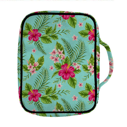 Hibiscus Plumeria Flowers Pattern Print Front Pocket Bible Bag