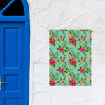 Hibiscus Plumeria Flowers Pattern Print Garden Flag