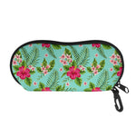 Hibiscus Plumeria Flowers Pattern Print Glasses Case