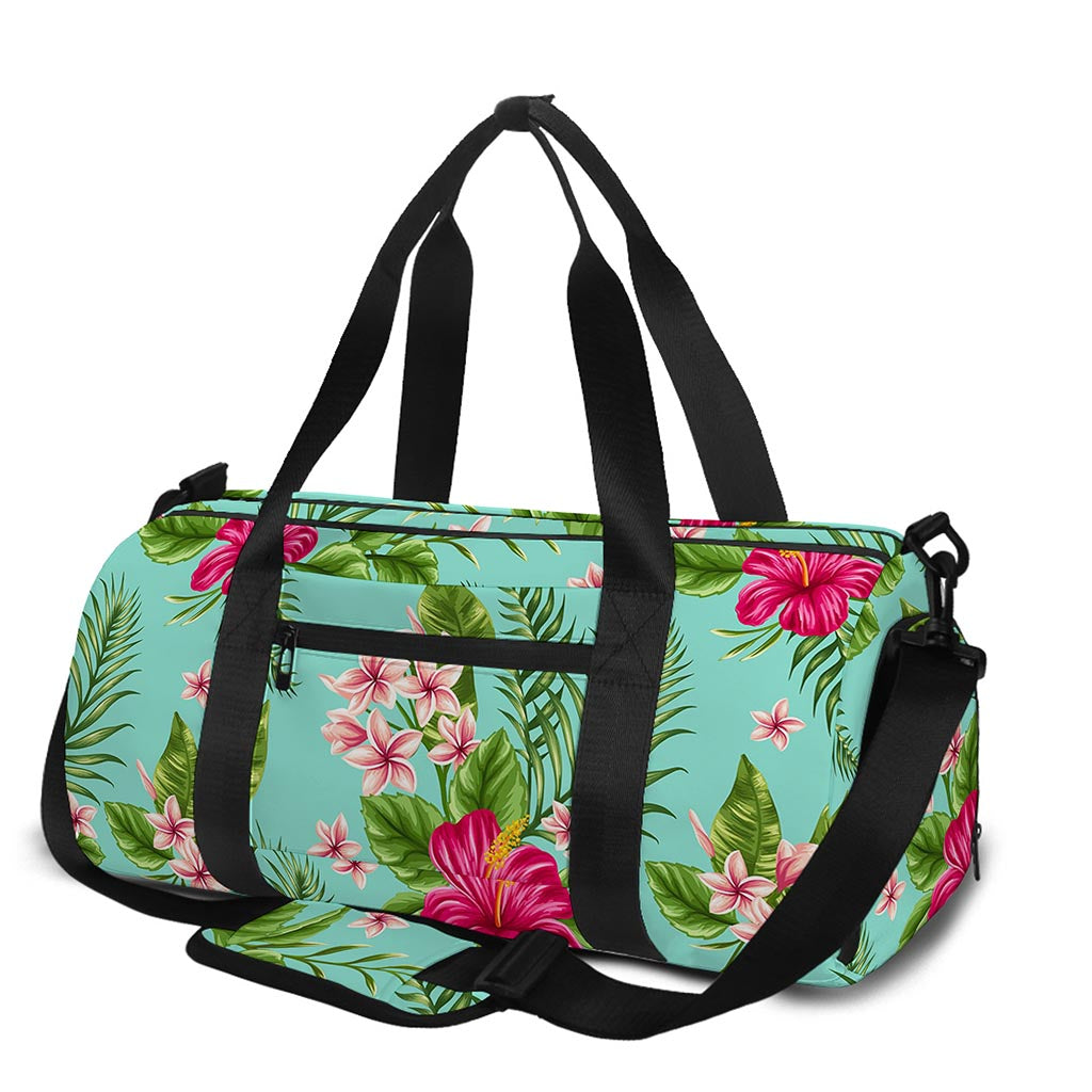 Hibiscus Plumeria Flowers Pattern Print Gym Bag