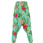 Hibiscus Plumeria Flowers Pattern Print Hammer Pants
