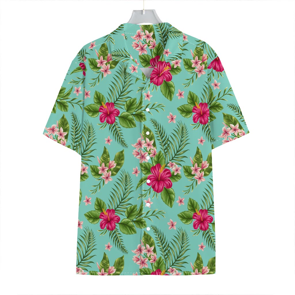 Hibiscus Plumeria Flowers Pattern Print Hawaiian Shirt