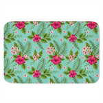 Hibiscus Plumeria Flowers Pattern Print Indoor Door Mat