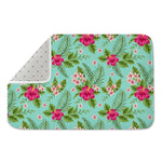 Hibiscus Plumeria Flowers Pattern Print Indoor Door Mat