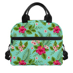 Hibiscus Plumeria Flowers Pattern Print Insulated Lunch Bag