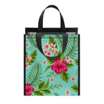 Hibiscus Plumeria Flowers Pattern Print Insulated Lunch Tote