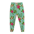 Hibiscus Plumeria Flowers Pattern Print Jogger Pants