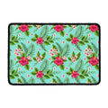 Hibiscus Plumeria Flowers Pattern Print Kitchen Mat