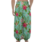 Hibiscus Plumeria Flowers Pattern Print Lantern Pants