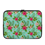 Hibiscus Plumeria Flowers Pattern Print Laptop Sleeve