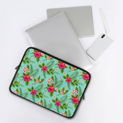 Hibiscus Plumeria Flowers Pattern Print Laptop Sleeve