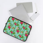 Hibiscus Plumeria Flowers Pattern Print Laptop Sleeve