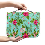 Hibiscus Plumeria Flowers Pattern Print Leather Bible Cover