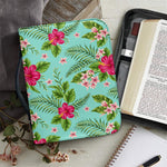 Hibiscus Plumeria Flowers Pattern Print Leather Bible Cover