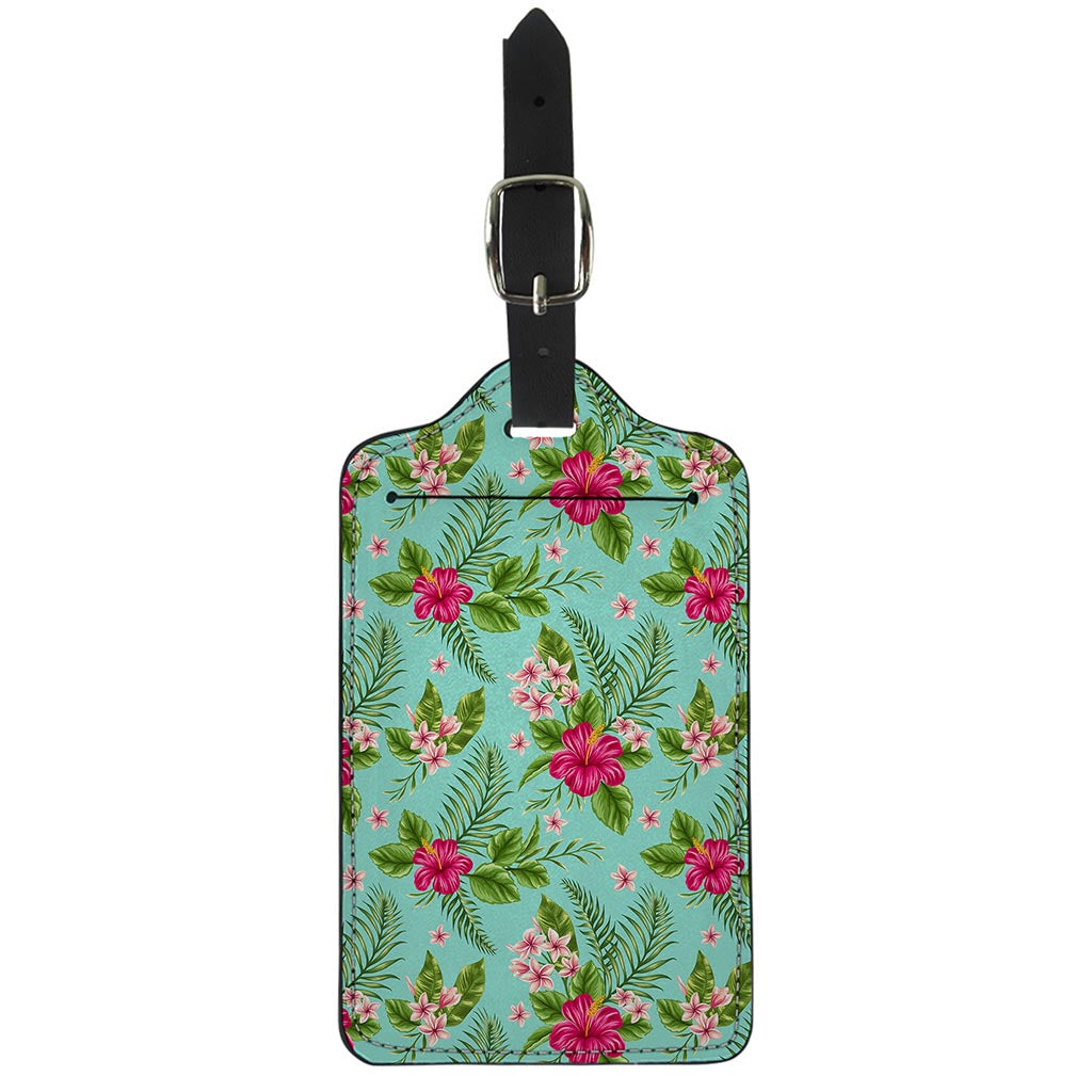 Hibiscus Plumeria Flowers Pattern Print Luggage Tag