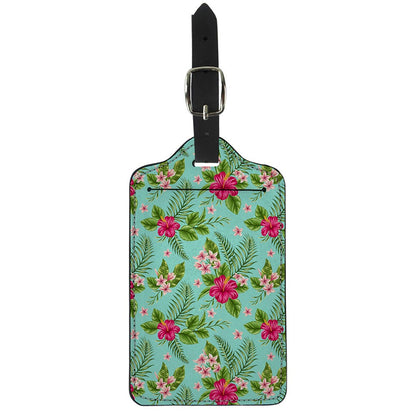 Hibiscus Plumeria Flowers Pattern Print Luggage Tag
