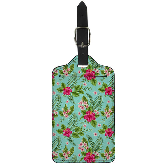 Hibiscus Plumeria Flowers Pattern Print Luggage Tag