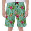 Hibiscus Plumeria Flowers Pattern Print Men's Beach Shorts