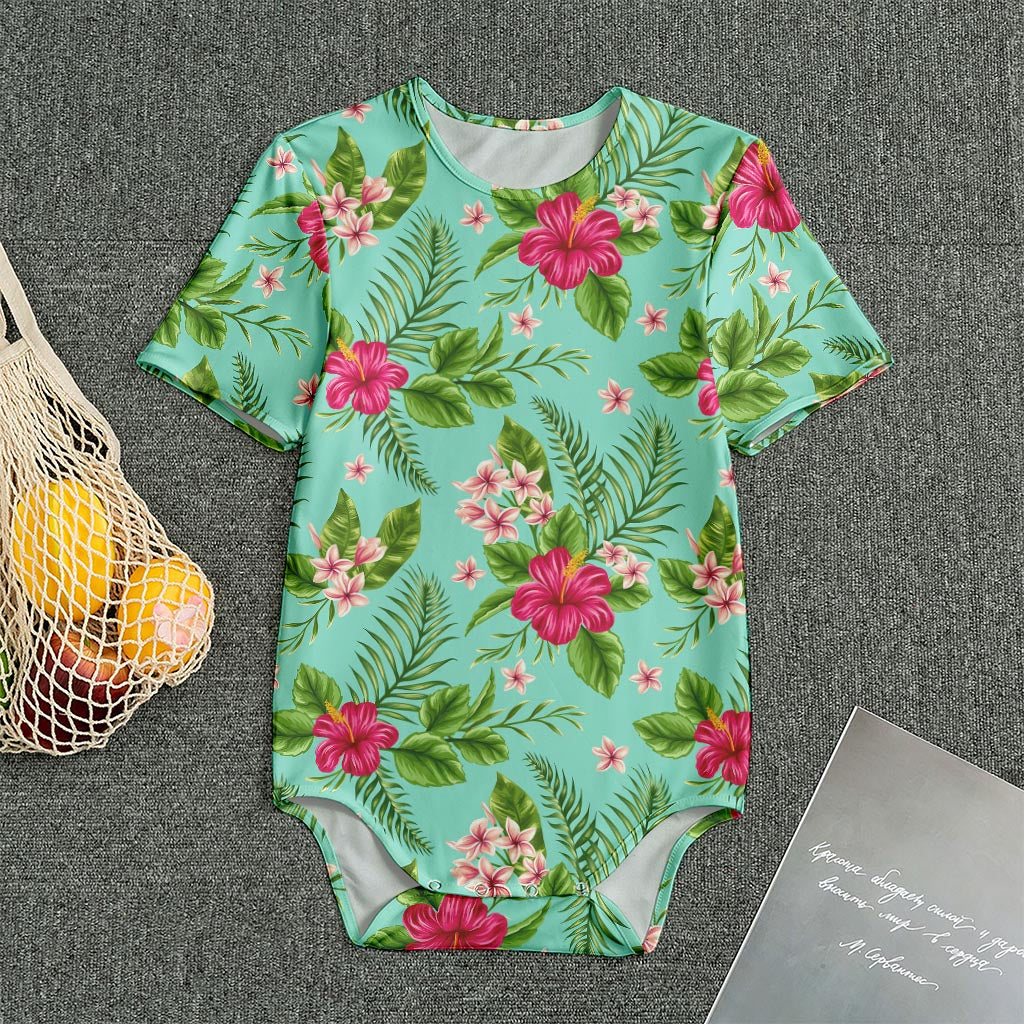 Hibiscus Plumeria Flowers Pattern Print Men's Bodysuit