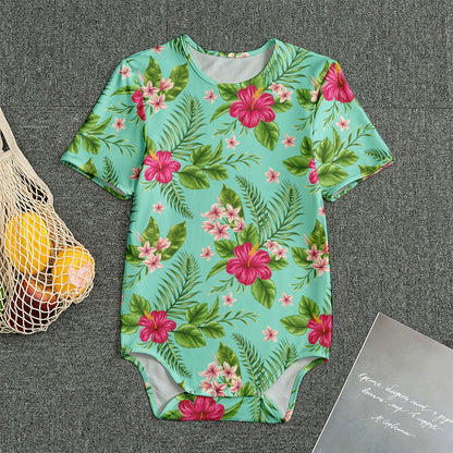 Hibiscus Plumeria Flowers Pattern Print Men's Bodysuit