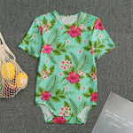 Hibiscus Plumeria Flowers Pattern Print Men's Bodysuit