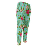Hibiscus Plumeria Flowers Pattern Print Men's Compression Pants