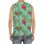 Hibiscus Plumeria Flowers Pattern Print Men's Fitness Tank Top