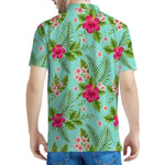 Hibiscus Plumeria Flowers Pattern Print Men's Polo Shirt