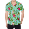 Hibiscus Plumeria Flowers Pattern Print Men's Shirt