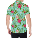 Hibiscus Plumeria Flowers Pattern Print Men's Shirt