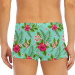 Hibiscus Plumeria Flowers Pattern Print Men's Short Boxer Briefs