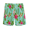 Hibiscus Plumeria Flowers Pattern Print Men's Athletic Shorts