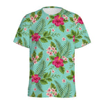 Hibiscus Plumeria Flowers Pattern Print Men's Sports T-Shirt