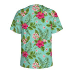 Hibiscus Plumeria Flowers Pattern Print Men's Sports T-Shirt