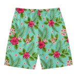 Hibiscus Plumeria Flowers Pattern Print Men's Swim Trunks